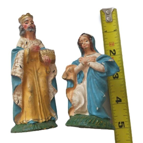 VTG Italy Nativity Figures Mary Wiseman Replacements ONLY Hand Painted Despose. - Picture 2 of 16